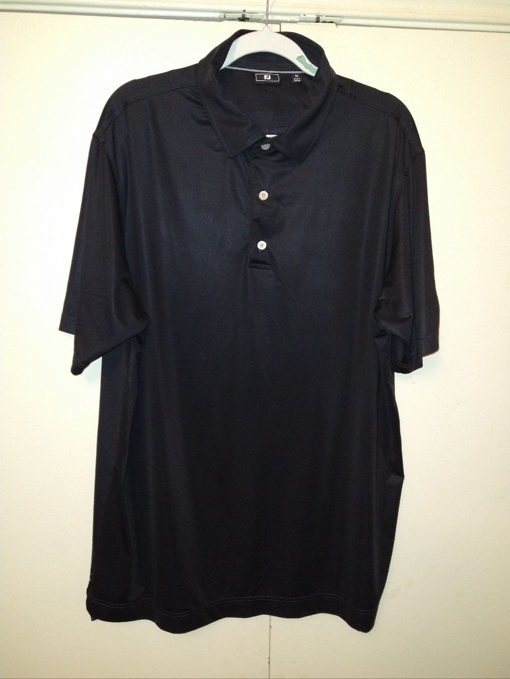 Footjoy Fj Black Short Sleeve Golf Polo Shirt Men's Sz Xl W/Logo.
